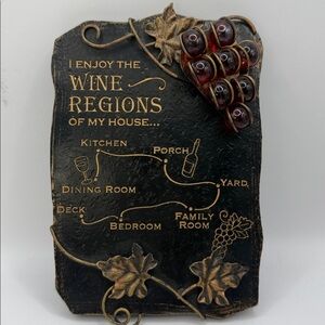 Decorative Wine Regions Plaque with Grape Cluster Grasslands Road